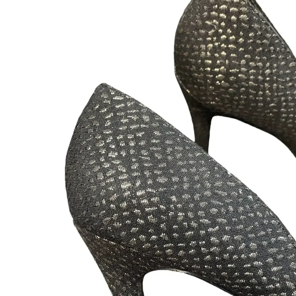 Charles David Pumps Metallic‎ Black and Gold Pointed Toe Stiletto Heel Size 8